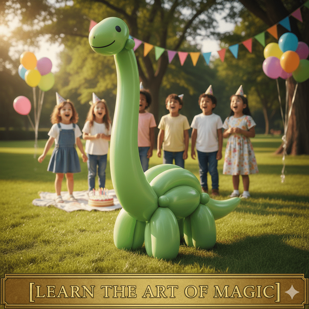 Learn how to make a balloon animal longneck dinosaur